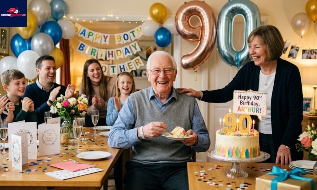 Short Birthday Wishes for 90 Year Old Man in English